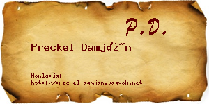Preckel Damján névjegykártya